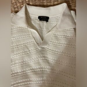 Massimo Dutti white cotton Polo T-shirt